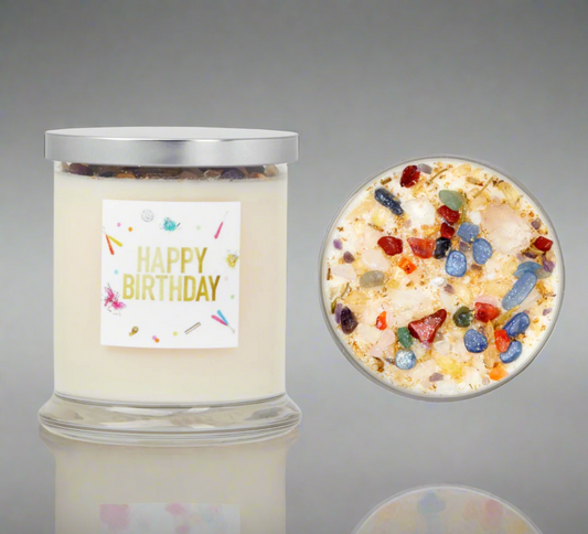 Happy Birthday Candle with Festive Colors and Scented Wax